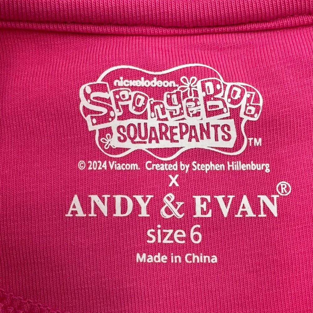NEW‎ Andy Evan Spongebob Squarepants Shirt Girls 6 Pink Sleigh Ride Tee Holiday
